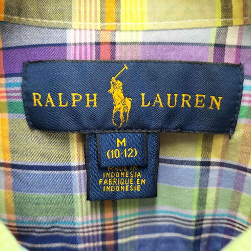 ラルフローレン RALPH LAUREN 半袖ボタンダウンS/Sシャツ レディース M