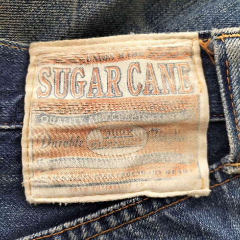 シュガーケーン SUGAR CANE 大戦 針 シンチバック 月桂樹ボタン隠しリベット 黒カン Vステッチ 赤耳 ボタンフライ デニム パンツ メンズ