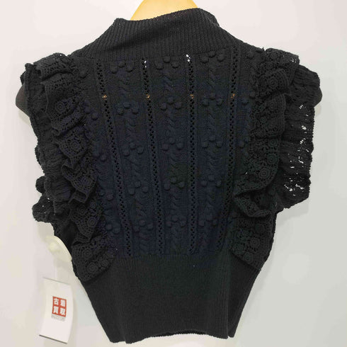ザラ ZARA フリルデザイン ノースリーブ サマーニット レディース import:S