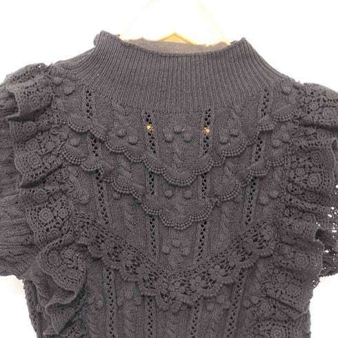 ザラ ZARA フリルデザイン ノースリーブ サマーニット レディース import:S