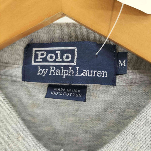 ポロバイラルフローレン Polo by RALPH LAUREN USA製 CLASSICS クラシック ポニー刺繍 袖リブ ポロシャツ メンズ import:M