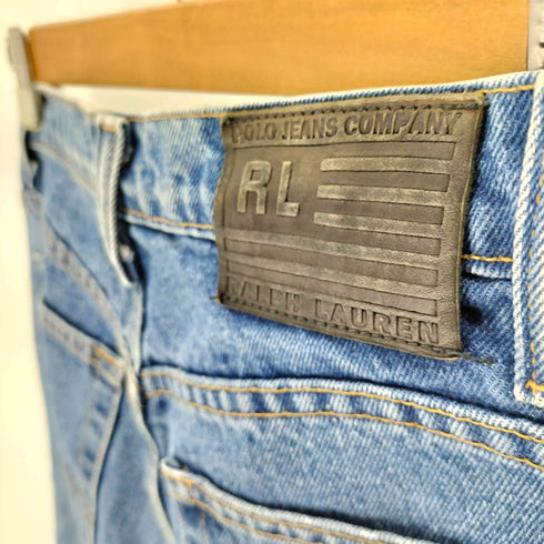 ポロジーンズカンパニーラルフローレン POLO JEANS COMPANY RALPH LAUREN メキシコ製 CLASSIC クラシック 星条旗 ロゴ 革パッチ ジップフライ デニム パンツ レディース 28