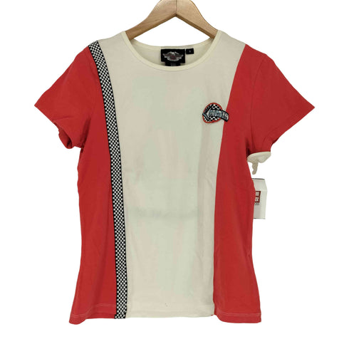 ハーレーダビッドソン HARLEY-DAVIDSON フロントワッペンチビTシャツ Y2K レディース JPN:S