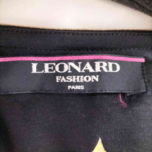 レオナール LEONARD フラワープリント ロングカーディガン 金ボタン レディース JPN:M