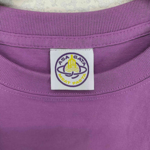 朝方のミートパスタ教 フロント刺繍クルーネックTシャツ メンズ JPN:XL