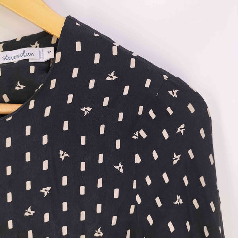スティーブンアラン Steven Alan 総柄 シルクブラウス レディース P