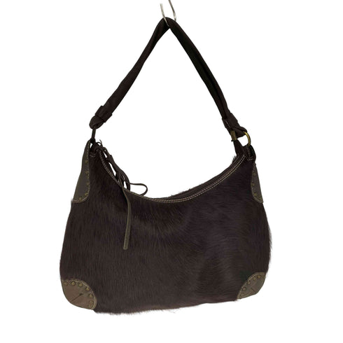 GENUINELEATHER イタリア製 ハラコ切替 ハンドバッグ レディース