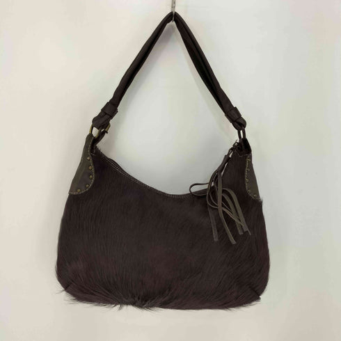 GENUINELEATHER イタリア製 ハラコ切替 ハンドバッグ レディース