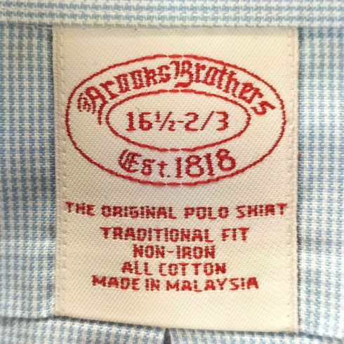 ブルックスブラザーズ BROOKS BROTHERS ボタンダウン ドレスシャツ ノンアイロン メンズ 16 1/2-2/3