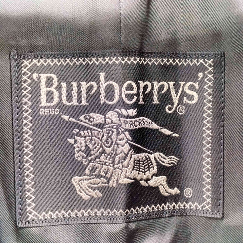 バーバリーズ BURBERRYS 90S 紺タグ 裏地チェック ウールライナー付き 比翼 ステンカラー コート メンズ 170