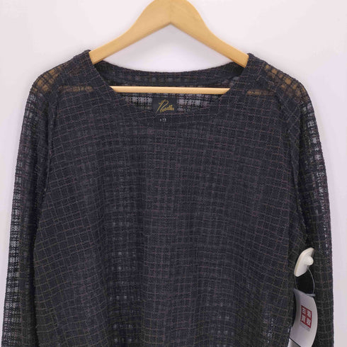 ニードルズ Needles L/S U neckTee Nylon tulle Plaid Emb メンズ JPN:L