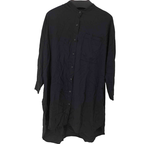 ミズイロインド mizuiro ind レーヨン ポリ バンドカラー L/S シャツ ワンピース レディース