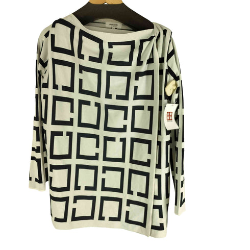 ピエールカルダン pierre cardin 総柄 変形 ラップ ニット トップ レディース FR:40