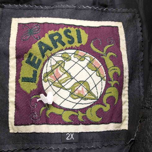 LEARSI リアルレザーフーディージャケット メンズ JPN:XXL