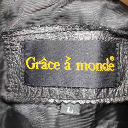 Crace a monde カウレザー比翼ジップジャケット メンズ JPN:L