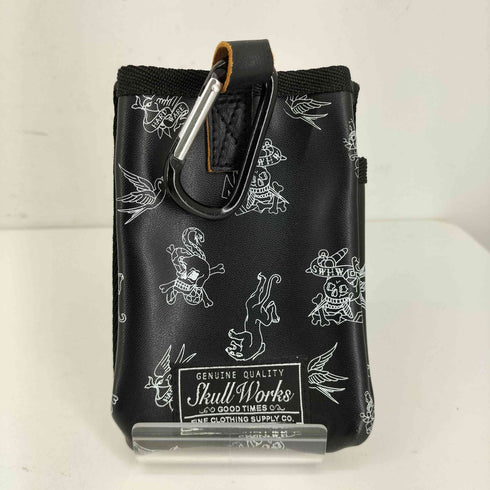 スカルワークス SKULL WORKS 総柄 ポーチ メンズ
