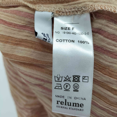 ジャーナルスタンダードレリューム JOURNAL STANDARD relume コットンボイルストライプロングワンピース レディース FREE