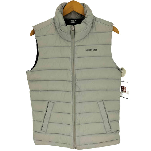 ランズエンド LANDS END 20AW ロゴ プリント ジップアップ ダウンベスト メンズ import:S