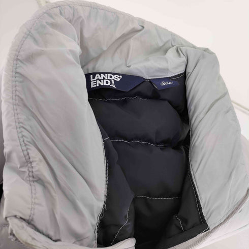 ランズエンド LANDS END 20AW ロゴ プリント ジップアップ ダウンベスト メンズ import:S