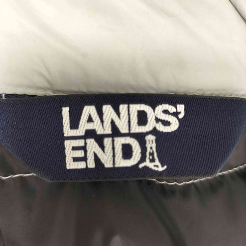 ランズエンド LANDS END 20AW ロゴ プリント ジップアップ ダウンベスト メンズ import:S