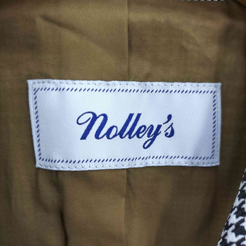 ノーリーズ NOLLEY’S 千鳥格子 チェック ダブルブレスト テーラード ジャケット レディース 38 バスト79-87