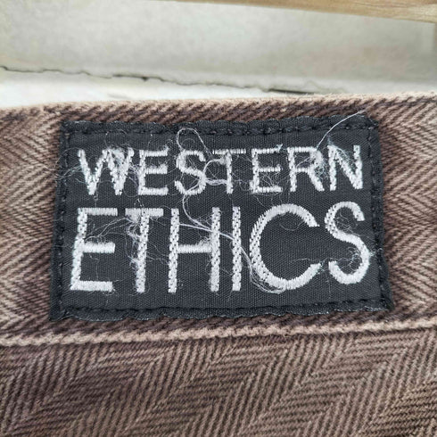 WESTERN ETHICS 切替ヘリンボーンデニムパンツ レディース