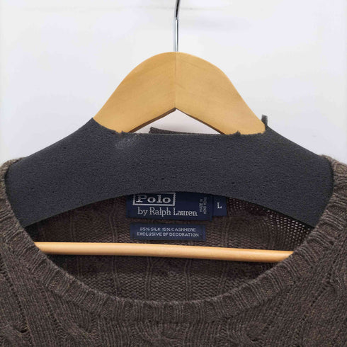 ポロバイラルフローレン Polo by RALPH LAUREN シルクウール ポニー刺繍ケーブルニット メンズ L