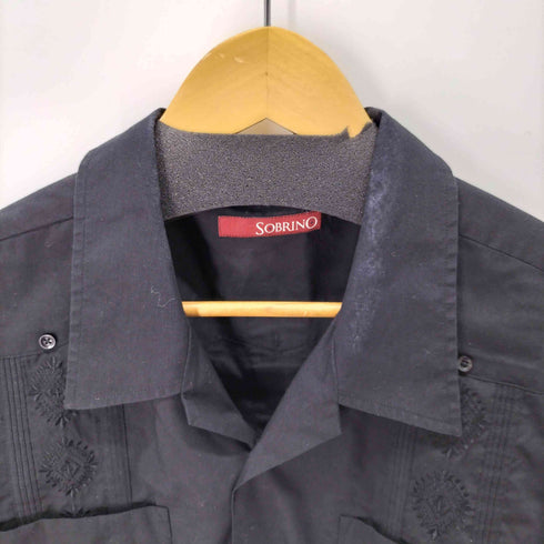 SOBRINO コットンポリ 刺繍キューバシャツ メンズ XXL