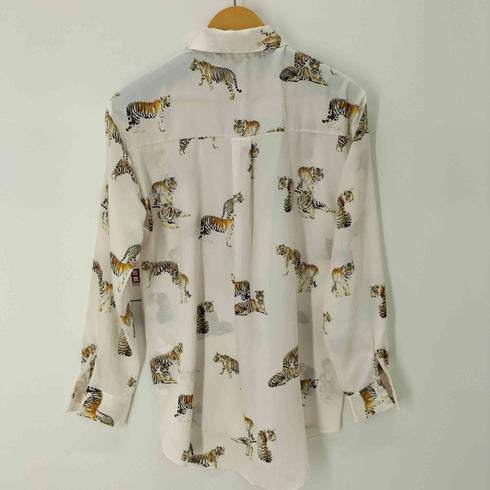 ザラ ZARA 虎柄プリントサテンシャツ レディース import:S