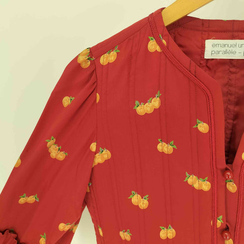 EMANUEL UNGARO PARALLELE PARIS フルーツ柄 パデッド シルク ジャケット レディース 7