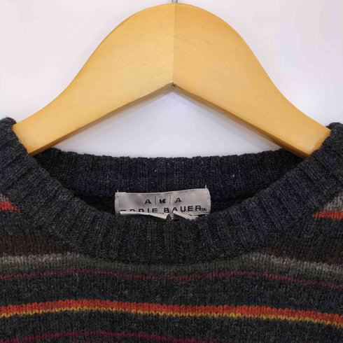 エディーバウアー Eddie Bauer AKA 90s 香港製 マルチボーダーウールニット メンズ import:L