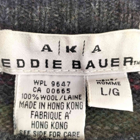エディーバウアー Eddie Bauer AKA 90s 香港製 マルチボーダーウールニット メンズ import:L