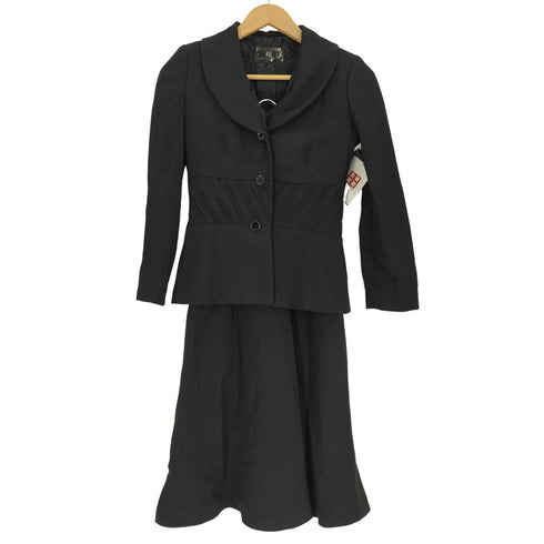 ハナエモリ HANAE MORI BOUTIQUE レース 切替 3B ジャケット バック ジップアップ レース ブラウス スカート 3P セットアップ レディース 7