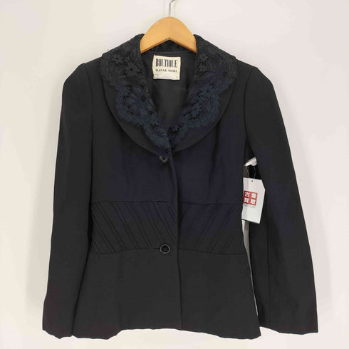 ハナエモリ HANAE MORI BOUTIQUE レース 切替 3B ジャケット バック ジップアップ レース ブラウス スカート 3P セットアップ レディース 7