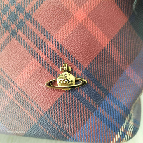 ヴィヴィアンウエストウッド Vivienne Westwood PVCレザー チェック柄トートバッグ レディース