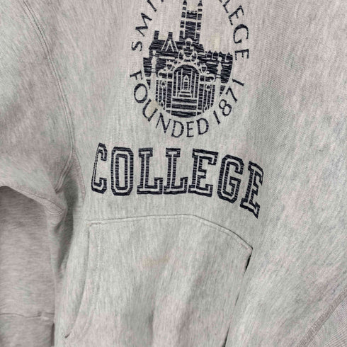 チャンピオン Champion 80S USA製 トリコタグ REVERSE WEAVE SMITH カレッジ フロッキー プリント プルオーバー パーカー メンズ import:M