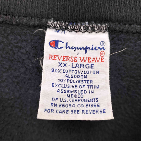 チャンピオン Champion 90S メキシコ製 刺繍タグ REVERSE WEAVE 目有 クルーネック スウェット メンズ import:XXL