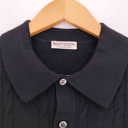 ビューティーアンドユースユナイテッドアローズ BEAUTY & YOUTH UNITED ARROWS 23AW SDA ケーブル ストライプ ポロニット メンズ JPN:S
