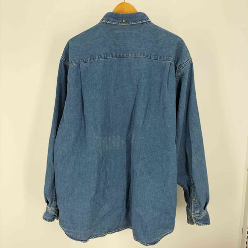 エディーバウアー Eddie Bauer 90-00S DENIM 黒タグ ボタンダウン デニム シャツ メンズ import:L