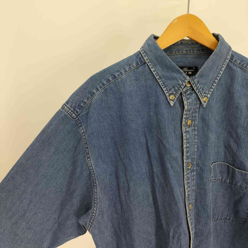 エディーバウアー Eddie Bauer 90-00S DENIM 黒タグ ボタンダウン デニム シャツ メンズ import:L