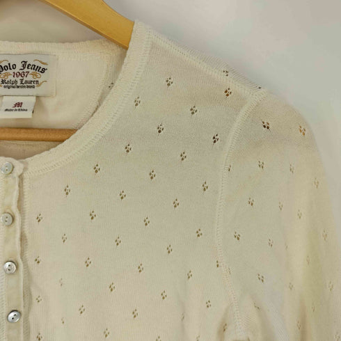 ポロジーンズカンパニーラルフローレン POLO JEANS COMPANY RALPH LAUREN ハーフボタン コットンニット レディース import:M