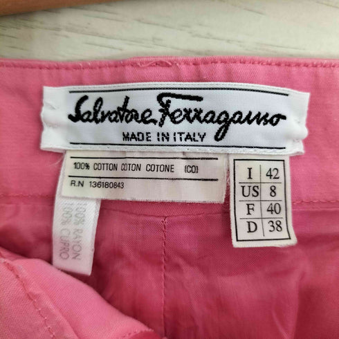 サルヴァトーレフェラガモ Salvatore Ferragamo イタリア製 台形 コットン スカート レディース 42