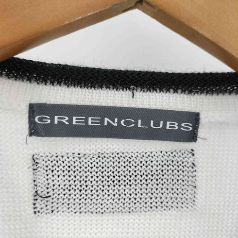 グリーンクラブ GREENCLUBS キャラクター 刺繍 アクリル リネン ジップアップ ニット ベスト メンズ