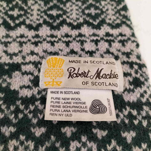 ROBERT MACKIE 総柄ウールマフラー メンズ