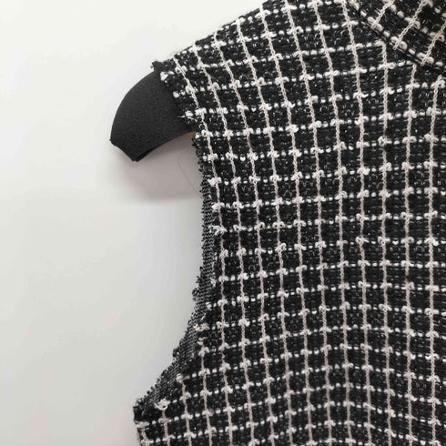 ザラ ZARA ギンガムニット ドレスワンピース レディース import:M