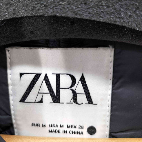 ザラ ZARA キルティング フェイクレザーパフジャケット レディース import:M