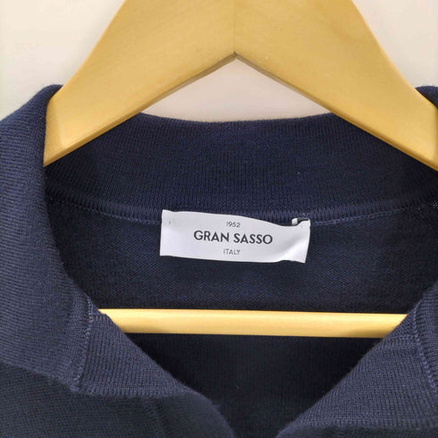 グランサッソ Gran Sasso ロングスリーブ スキッパー ポロ 12G メリノウール メンズ EUR:48