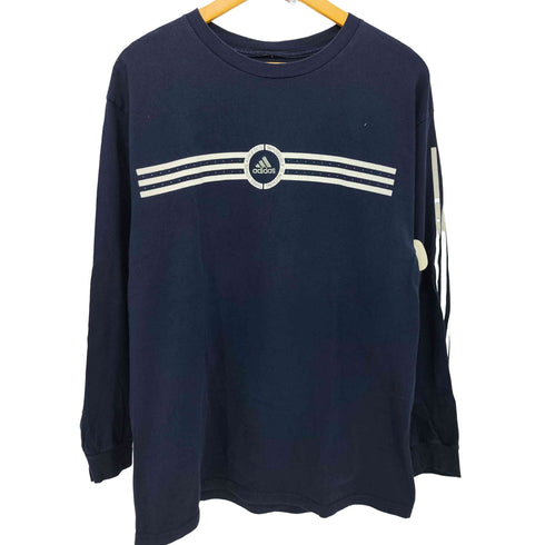 アディダス adidas 90S パフォーマンスロゴ刺繍 スリーストライプス L/S クルーネックTシャツ メンズ