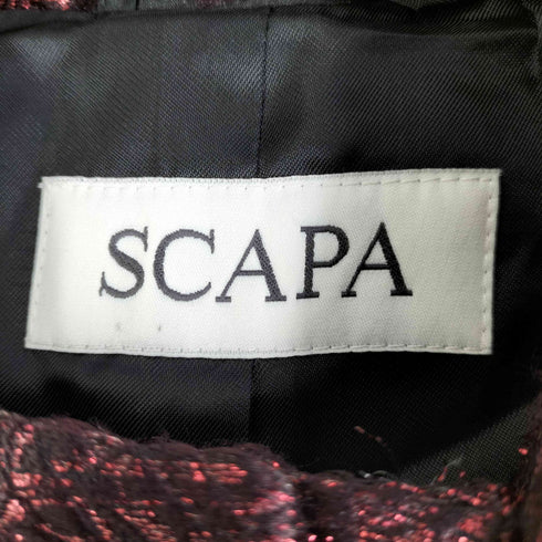 スキャパ SCAPA 総柄 ラメ クロップドブルゾン レディース
