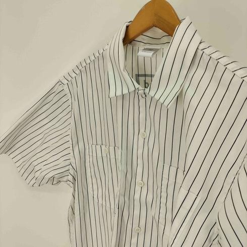 GOOD NIGHT 5TORE フラップポケット ストライプ S/S ワーク シャツ メンズ